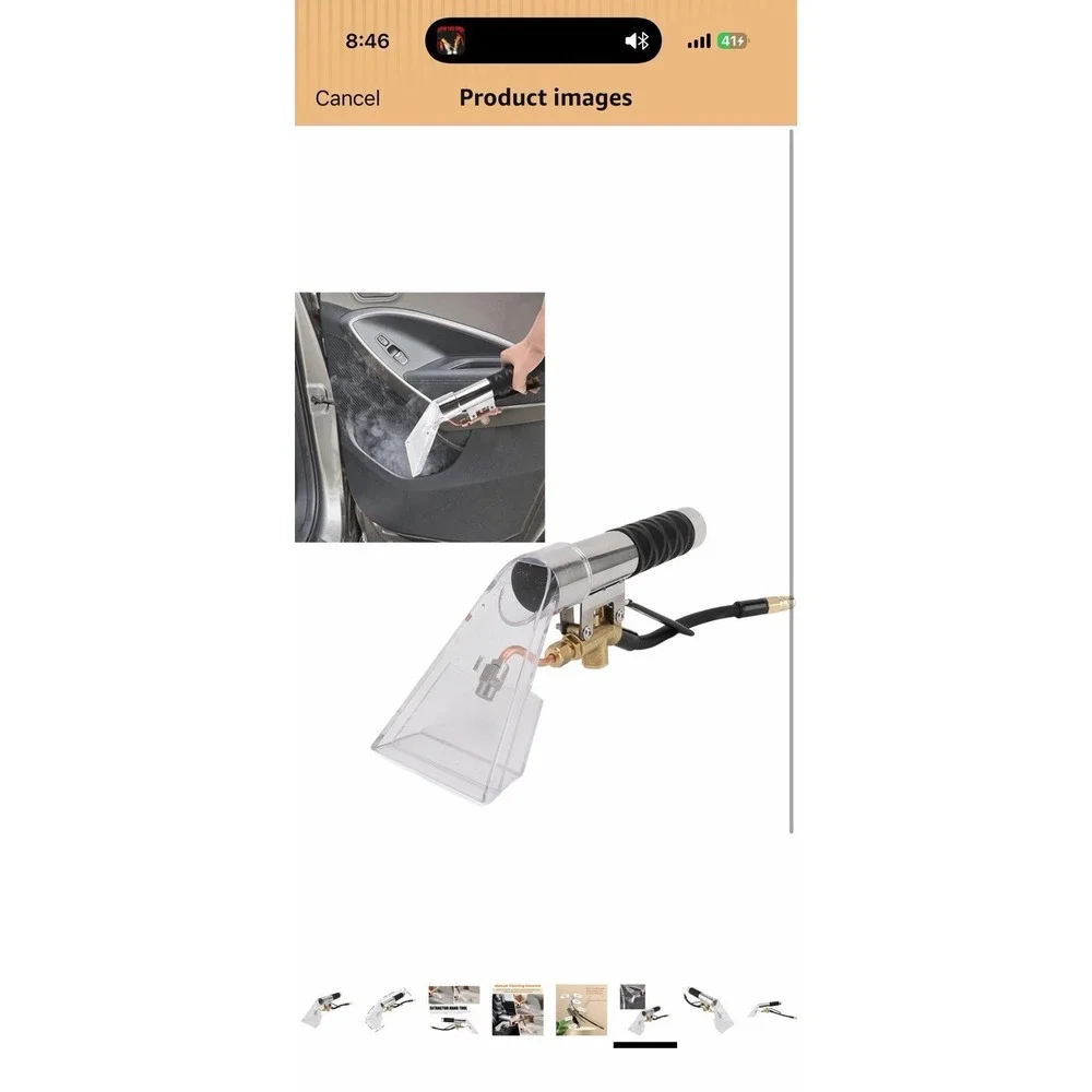 Extractor Upholstery and Auto Detailing Tool Hand Wand with‎ Clear Head for